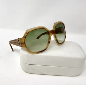 MARC JACOBS Oversized Sunglasses Brown Tortoise Green Lenses MJ Logo EUC - Picture 1 of 8