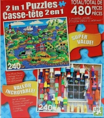 Challenge Jigsaw Puzzles 2 In 1  Green Sea Lobster Shed 11 X 9 480 Pieces - Image 1 of 3