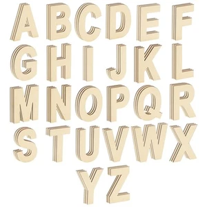 83 Piece Wooden Letters for Crafts, 4-Inch Alphabet Cutouts for DIY Painting,... - Picture 1 of 8