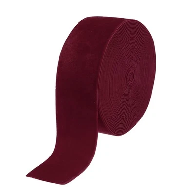 Velvet Ribbon Gift Wrapping 2 Inch x 10 Yard Wine Red Single Face Velvet - Image 1 of 4