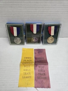 Cintas medallas de atletismo vintage para mujer niña doradas plateadas jabalina tiro poner - Imagen 1 de 8