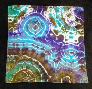 *BOGO* Blue, Green And Brown Geode Ice Dye Tie Dye Bandana - Picture 1 of 1