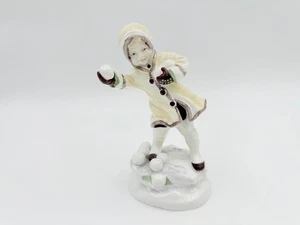 Royal Worcester Porzellan Figur Dezember von F G Doughty 80er Jahre Vintage 3458 - Bild 1 von 9