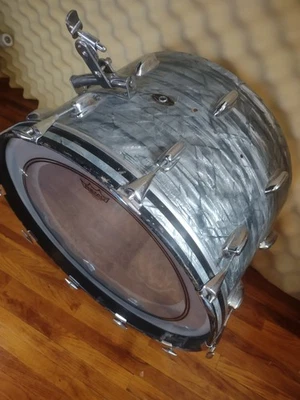 Slingerland 22" Bajo Kick Drum Años 60 Vintage Acabado Cromo Juego de Batería Retro Foto 1 de 4