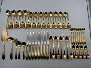60-TEILIGES SET RETRONEU KENT GOLD 18/8 ELEKTROPLATE KOREA BESTECK - Bild 1 von 14