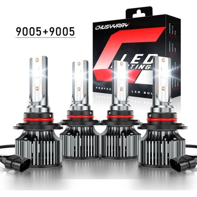 PARA Jeep Cherokee 2016-2018 4 piezas 9005+9005 LED Faro Alto Luz de Cruz Bombillas Foto 1 de 4