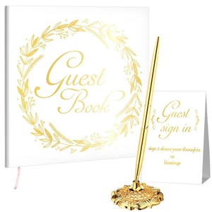 Wedding Guest Book with Pen and Table Cards, 9 x 9 Inch Guest Book Wedding Re... - Picture 1 of 7