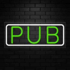 Pub Sign for Business Displays | LED Flex Neon | 32"W x 13"H x 1"D - Picture 1 of 4