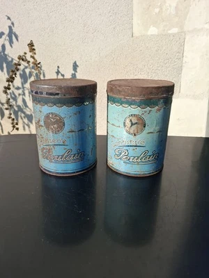 Lot 2 Anciennes boites en métal Confiserie POULAIN  vide Chocolat déco épicerie - Photo 1/4