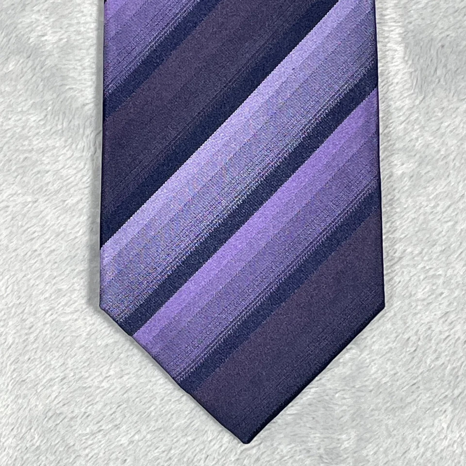 Corbata formal Zodiac Torino para hombre seda púrpura azul rayas premium seda pura Foto 1 de 4