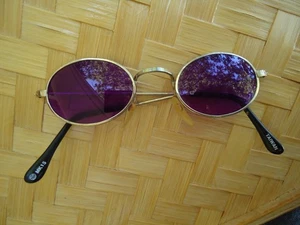 VTG Small Round Purple Lennon Style Sunglasses MK15 Taiwan Retro John Hippie 70s - Picture 1 of 9