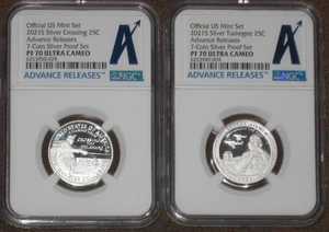 2021 S Crossing Delaware Tuskegee Advanced AR Proof Silver Quarter Set NGC PF70 - Picture 1 of 2