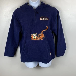 DISNEY TIGGER Damen MEDIUM blau Fleece Kapuzenpullover 1/4 Zip Sweatshirt - Bild 1 von 11