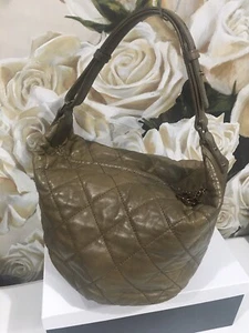 Chanel Bag Cloudy Bundle Quilted Hobo Bag Khaki Brown Colour - Foto 1 di 12