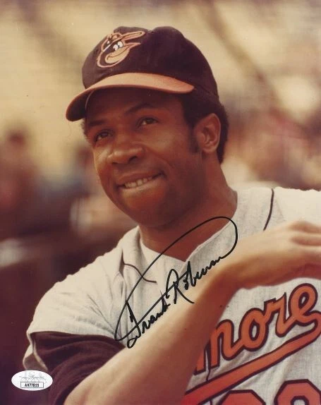 Autographed FRANK ROBINSON Baltimore Orioles 8x10 Photo JSA COA - Image 1 of 1