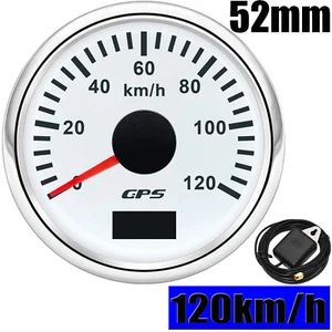 2" 52MM GPS Speedometer 0-120km/h Gauge White for Motorcycles Boat Car Truck ATV - Picture 1 of 14