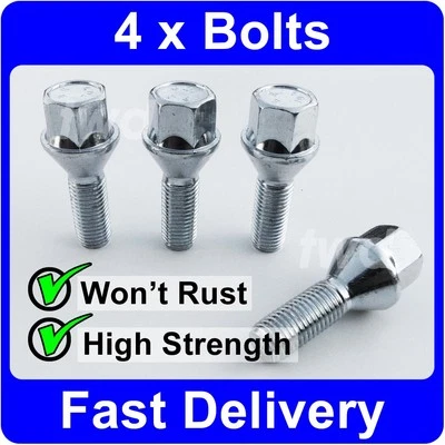 4 x ALLOY WHEEL BOLTS FOR VAUXHALLS WITH ORIGINAL WHEELS (M12X1.5) NUTS A[H10] - Image 1 of 4