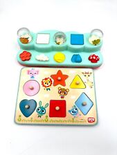 B Toys Battat LOT Wooden Peg Puzzle Shapely Color Interactive Toy Popup Buddies