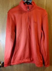 Under Armour Men's Size Medium Orange Pullover Storm 1/4 Zip Fleece Loose golf - Picture 1 of 1