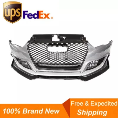 For Audi A3 S3 8V 2014-2016 RS3 Style Front Bumper Body Kit W/ Front Lip Spoiler - Image 1 of 4