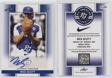 2018 Leaf Metal Perfect Game All-American Classic Day Blue /3 Wes Scott Auto