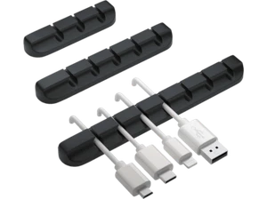 Soporte de cable - ISY ICA-1000, Portacables, 3 Piezas, Silicona, Negro - Imagen 1 de 4