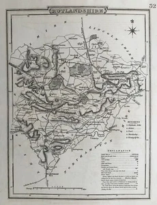 1840 Antique Map; Rutlandshire. Cole & Roper. - Picture 1 of 2