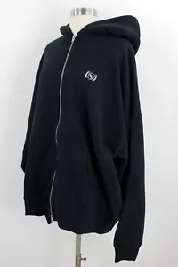 Felpa con cappuccio Abercrombie & Fitch con logo da uomo grafica cerniera intera nera nuova con etichette - Foto 1 di 3
