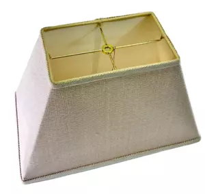 19 inch Empire Rectangle Textured Fabric Lamp Shade, Cream - Picture 1 of 8
