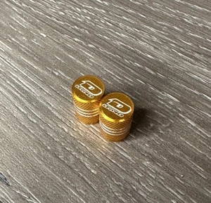 Dyno Old School Repop Gold Bike Schrader Valve Caps Aluminum BMX GT - Picture 1 of 3