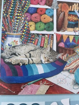 Rompecabezas Brocas y Piezas Tejido y Ganchillo Gris Rayas Gato atigrado Gatito 300 piezas❤️ct39j4 Foto 1 de 4