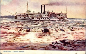 Vintage Tuck's Oilette Postcard Lachine Rapids Montreal Canada Steamer Ship 2241 - Picture 1 of 3