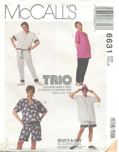 McCalls 6631 Maternity Jumpsuit Romper Top Pants Shorts Sewing Pattern Uncut - Imagen 1 de 2