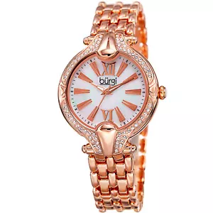 Women's Burgi BUR163RG Swarovski Crystal Bezel Mother of Pearl Bracelet Watch - Picture 1 of 4