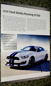 2016 Shelby Mustang GT350 Info Spec Sheet Photo Feature Print 16 9 - Picture 1 of 1