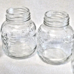 BABYNAHRUNG 2 GLÄSER Enfamil Vintage Klarglas Behälter ohne Deckel - Bild 1 von 3