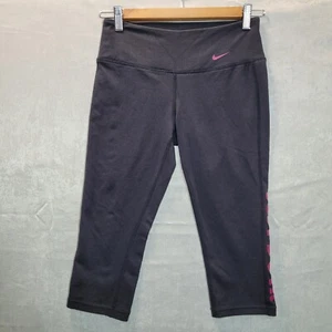 Nike Leggings Women Size XS Black Long 15.5in Stretch Sport Gym Capri Trousers - Picture 1 of 10