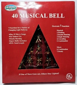 Vtg Santas Christmas Magic 40 Musical Bell 7 Changing Light Functions 25 Songs - Picture 1 of 5
