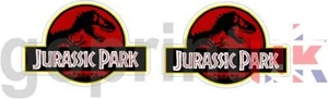2 x RED Jurassic Park movie style logo vinyl decal / GRAPHICS 250mm wide - Picture 1 of 1