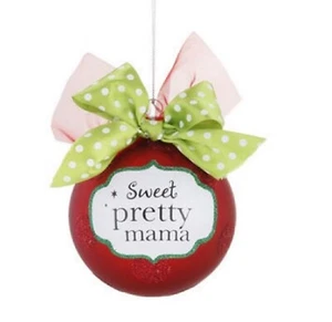 Demdaco Sweet Pretty Momma Ornament Decorated Glass Ball - Picture 1 of 1