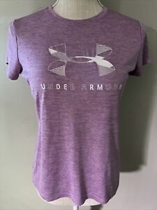 Under Armour Girls Light Purple Short Sleeve Shirt Size XL