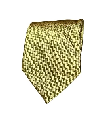 Corbata de Colección Turnbull & Asser Cuello Repp Oro Espiga Rayas Seda Hecha en Inglaterra Foto 1 de 4