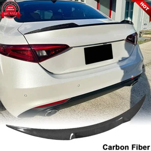 Alerón trasero de carbono real para Alfa Romeo Giulia Quadrifoglio 15-22 - Imagen 1 de 12