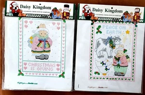 Daisy Kingdom Stamped Christmas Cross Stitch Sampler Giving and Peace Bucilla - Picture 1 of 4