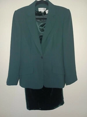 Nuevo vestido de terciopelo verde Petite Sophisticate para mujer de 2 piezas con chaqueta talla 10 Foto 1 de 4
