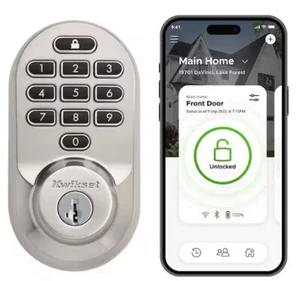 Kwikset 99380-001 Halo Wi-Fi Smart Electronic Keypad Deadbolt - Satin Nickel - Picture 1 of 2