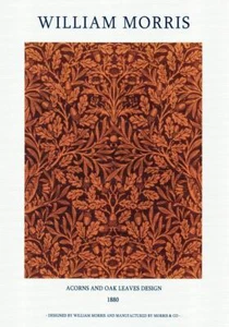 WILLIAM MORRIS A3 GLÄNZEND STRUKTURIERTES POSTER EICHELN & EICHENMUSTER 1880 - Bild 1 von 1