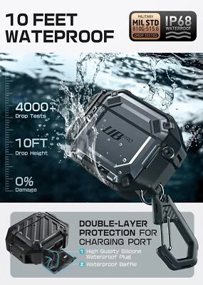 Funda rígida impermeable para Apple AirPods 4 2024 MagSafe SUPCASE IP68 Foto 1 de 4