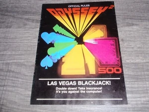¡Folleto manual original Magnavox Odyssey 2 para Blackjack de Las Vegas! Juego 1978 - Imagen 1 de 5