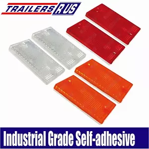 6 x Mixed Red Amber White Trailer Reflector 73mm x 43mm Self Adhesive/Screw Base - Picture 1 of 1